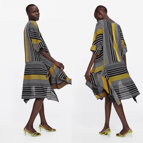 Zara asymmetric striped dress #cybersale - Picture 4 of 5